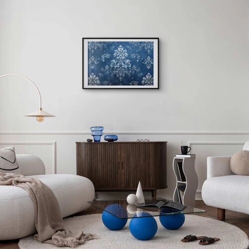  Plakat - Retro Ornament in Worn Blues 42x29.7 Crni okvir s margom Slike