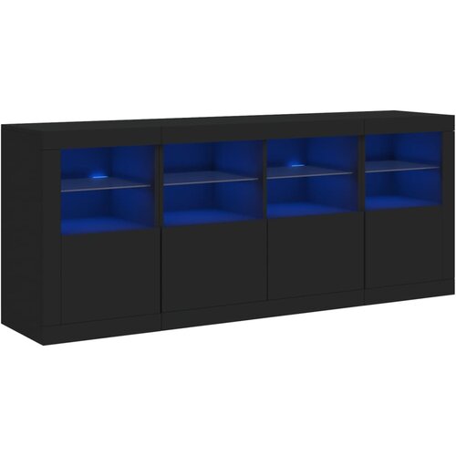 Maison Chic Komoda - Predalnik z LED lučkami črna 163x37x67 cm, (21717329) Cene