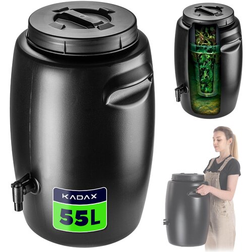 KADAX Vrtni kompostnik 55L, celoletna posoda za gnojilo za domačo uporabo s pipo, močna, (5000346770) Cene