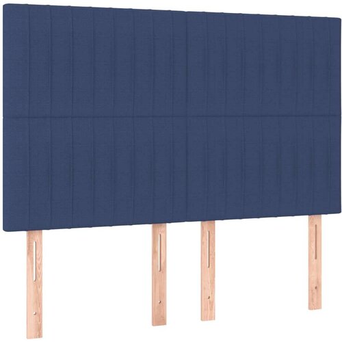 VidaXL Krevet s oprugama i madracem plavi 140 x 190 cm od tkanine Slike