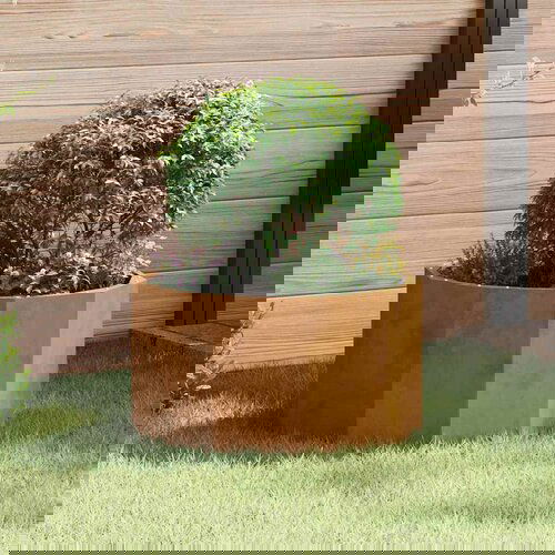 vidaXL Cvetlično korito Rjav 60 x 60 x 35 cm Vremensko odporno jeklo Cene