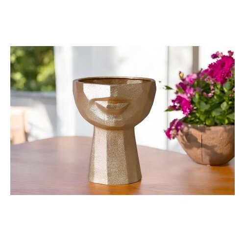 WALLXPERT decorative pot keramička saksija zlatne boje CY0461 Slike