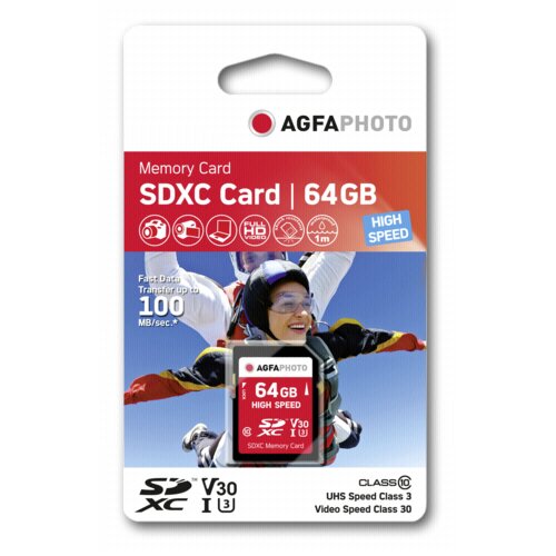 Agfaphoto SDXC Card 64GB High Speed Class 10 UHS I U1 V30 Cijene
