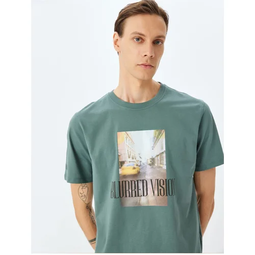 Koton Short Sleeve Crew Neck Cotton Printed T-Shirt