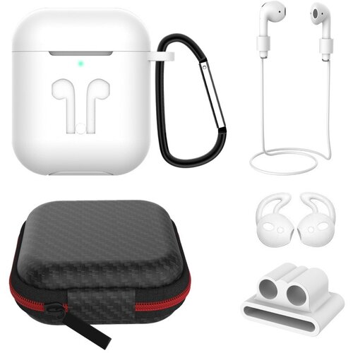 INF Zaščitni komplet 6-delni za Airpods s silikonskim ovitkom in dodatki White, (5000081068) Cene
