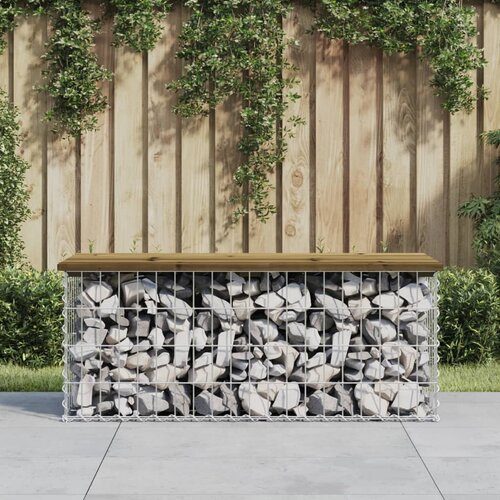 VidaXL Vrtna klop gabion 103x44x42 cm impregnirana borovina Slike