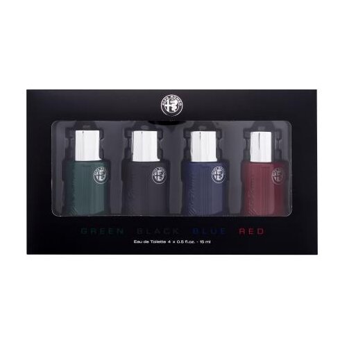 Alfa Romeo Green Set toaletna voda Green 15 ml + toaletna voda Black 15 ml + toaletna voda Blue 15 ml + toaletna voda Red 15 ml za mo&amp;scaron;ke Slike