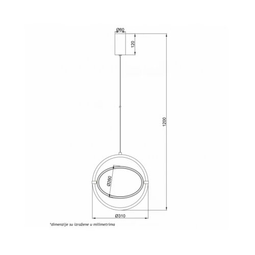 Luna 253 VISILICA 10W 3000K CRNA DIM Cene