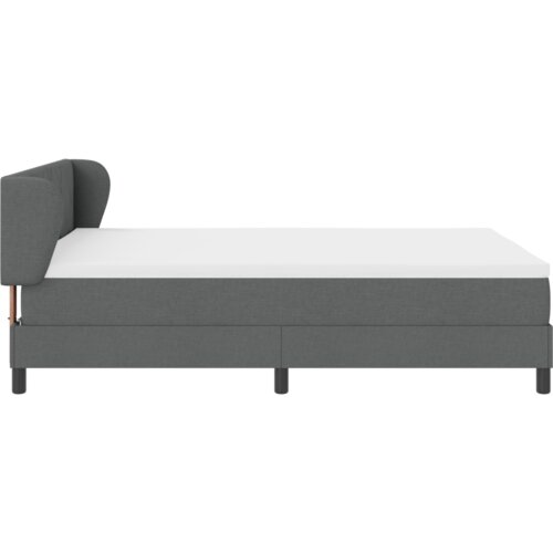 VidaXL Kutna kreveta s madracem tamno siva 160x200 cm tkanina Slike
