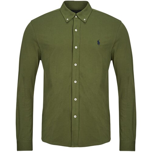 Polo Ralph Lauren Srajce z dolgimi rokavi CHEMISE AJUSTEE COL BOUTONNE EN POLO FEATHERWEIGHT Kaki Cene