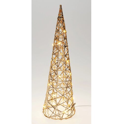  Stožčasto drevo z 20 LED toplo bela železo 12 x 12 x 40 cm zlato Slike