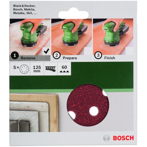 Bosch 5-delni set brusnih listova za ekscentar brusilice 2609256A23 Slike