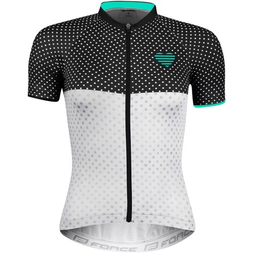 FORCE TEXTIL Dres FORCE POINTS kratki rukav, crno-bela-tirkizna S Cene