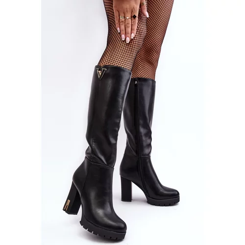 Kesi Women's over-the-knee boots with high heels black Ceesina
