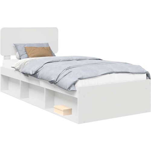  Okvir za krevet Bijelo 75 x 190 cm Čvrsto borovo drvo Slike