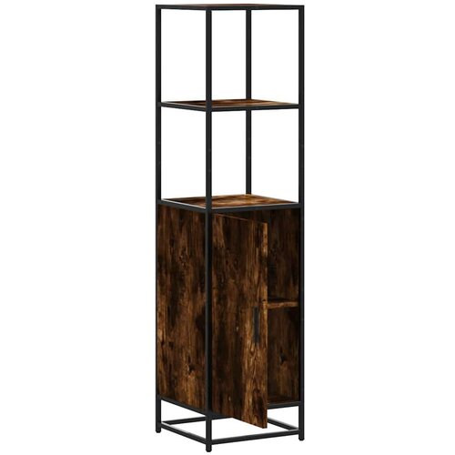 VidaXL Visoka ploča dimljeni hrast 35,5x35x139cm izrađeno drvo i metal Slike