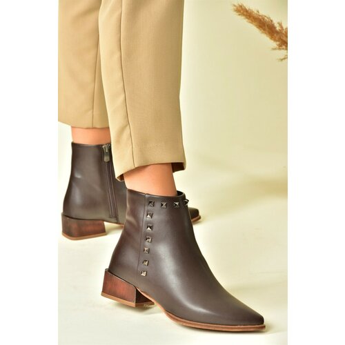 Fox Shoes Brown Staple Detailed Women's Boots Slike
