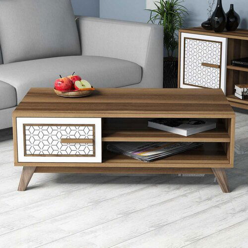 HANAH HOME ayla - walnut, white walnutwhite coffee table Slike