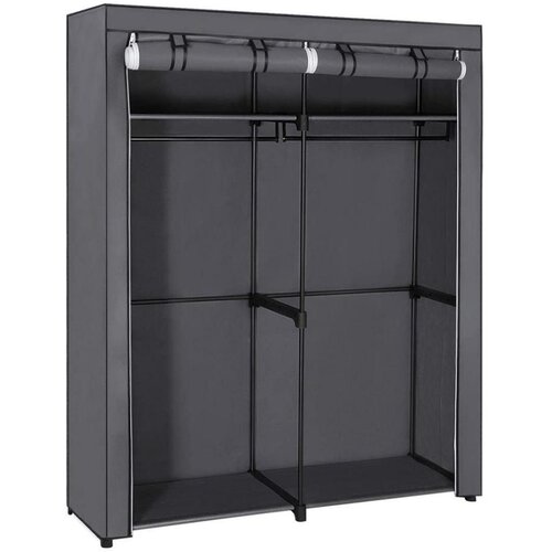  Tekstilni ormar MATIS 140x174 cm sa policama i garderobnom &amp;scaron;ipkom, sivi Slike