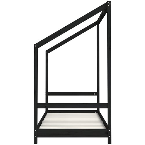  Okvir za dječji krevet crni 2x(80x200) cm masivna borovina Slike
