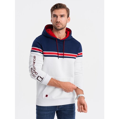 Ombre Men's tri-color hoodie - white Slike