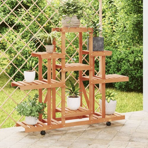vidaXL Stalak za cvijeće s kotačima 110x25x101 cm od masivne jelovine Cijene