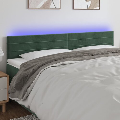  The Living Store LED posteljno vzglavje temno zeleno 180x5x78/88 cm žamet - LED Vzglavje, (21451966) Cene