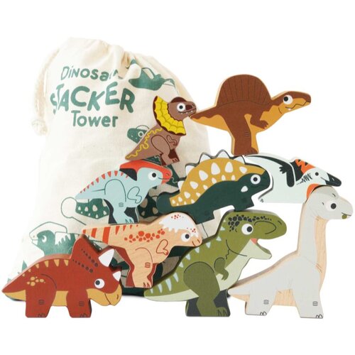 Le Toy Van Stacking Tower Dinosaurus piramida za slaganje 18m+ 9 kom Slike