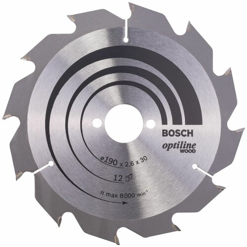 Bosch List kružne testere Optiline Wood 190 x 30 x 2.6 mm. 12 Cene