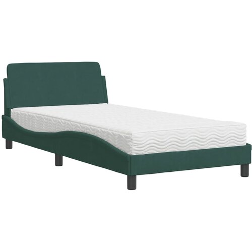 vidaXL Krevet s madracem tamnozeleni 100x200 cm baršunasti Cene