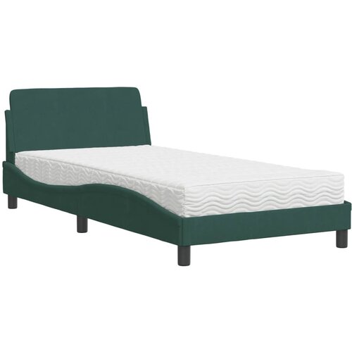 VidaXL Postelja z vzmetnico temno zelena 100x200 cm žamet, (21216615) Slike