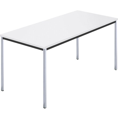  pravokotna miza, kromirana &amp;scaron;tirikotna cev, &amp;scaron;xg 1500 x 800 mm, bela Slike