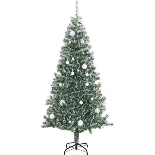  Umjetno božićno drvce 300 LED s kuglicama i snijegom 210 cm Slike