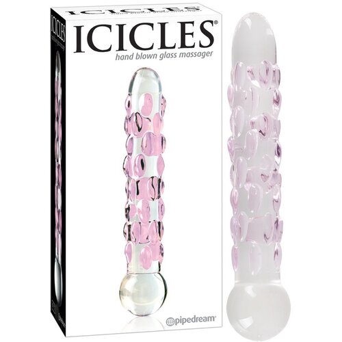 Icicles No. 7 - stekleni dildo s kroglicami Cene