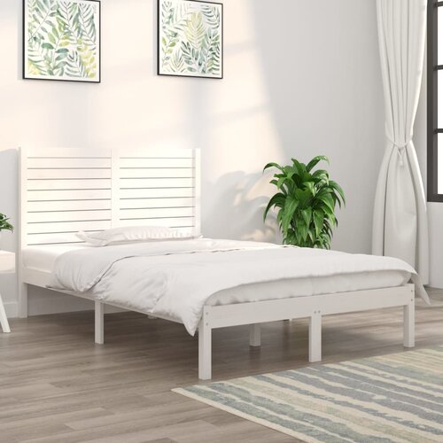  Okvir za krevet od masivne borovine bijeli 140 x 190 cm Cijene