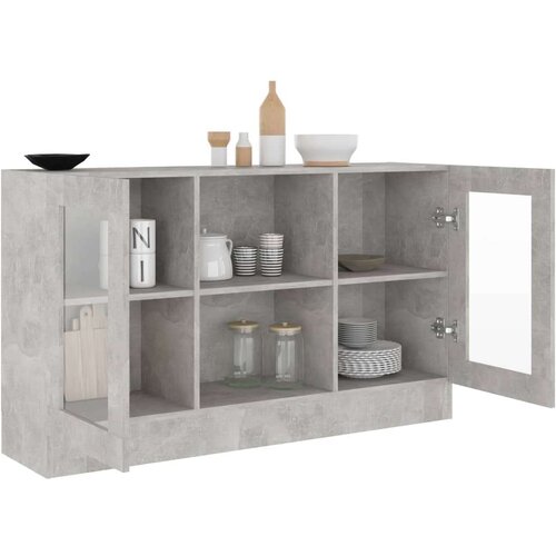 VidaXL Vitrina siva boja betona 120 x 30,5 x 70 cm od iverice Slike