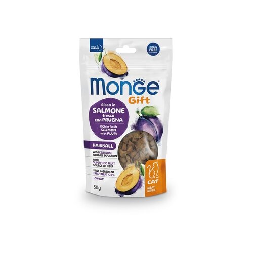 Monge meat minis hairball poslastica za mačke, losos sa šljivom, 50g Cene
