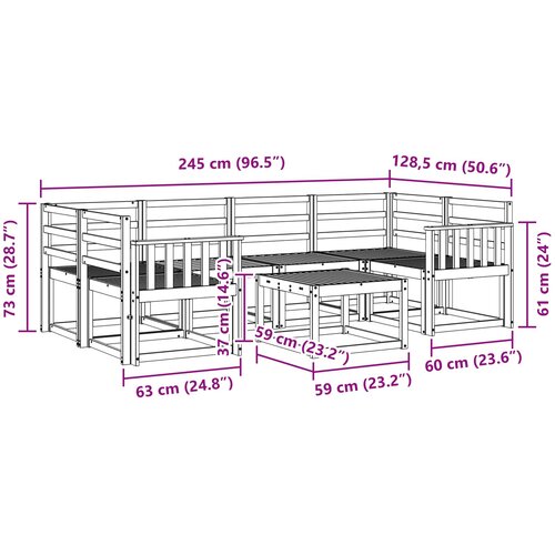  Set vanjskih sofa 7 kom. Prirodna Čvrsto drvo akacije Slike