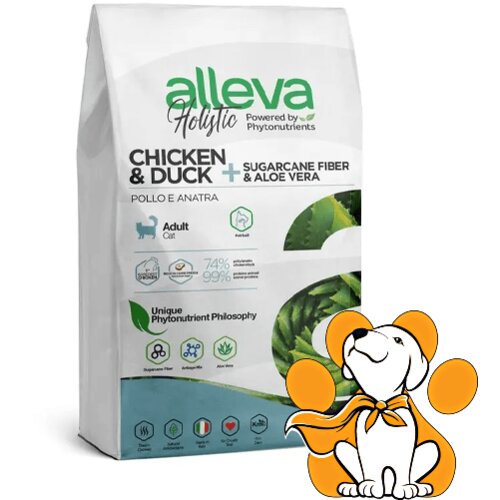 Alleva holistic cat adult chicken&duck hairball 10kg, hrana za odrasle mačke Slike