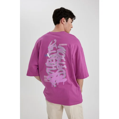 Defacto Loose Fit Crew Neck Back Printed Short Sleeve T-Shirt