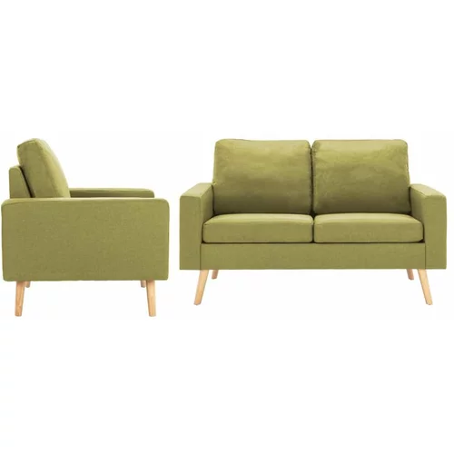  2-dijelni set sofa od tkanine zeleni