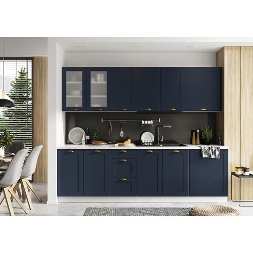 Stolkar KUHINJA ADELE 2,6M (VE BARV)-Navy Slike
