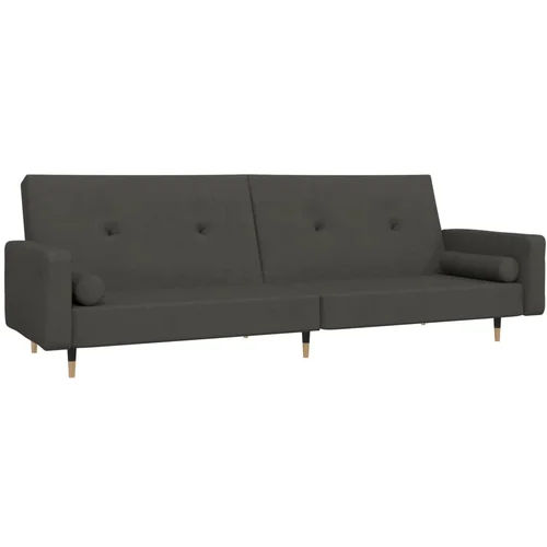 MAISON CHIC kavč - Sofa - Kanape dvosed z ležiščem in dvema blazinama temno siv žamet, (21727672)