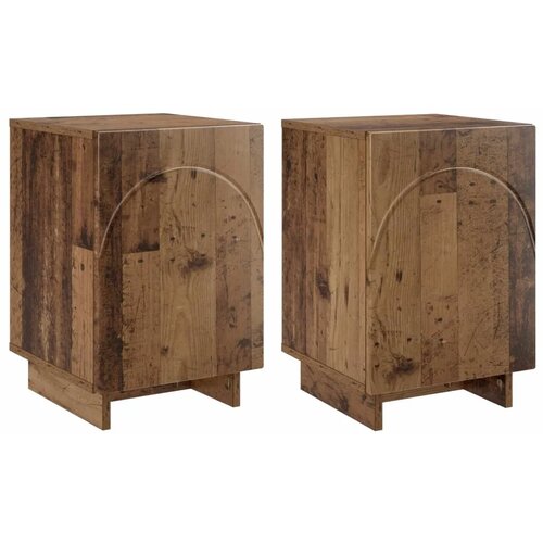  Noćni ormar 2 kom. Staro drvo 33 5 x 34 5 x 50 cm - Staro drvo 2 Slike