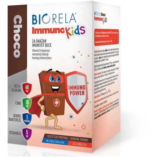 Biorela čokoladne štanglice immuno kids 5 g x20/1 Cene