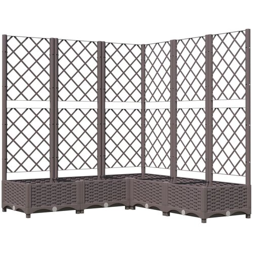 Maison Chic Cvetlično korito - Cvetlični Lonec z oporno mrežo rjavo 120x120x121,5 cm PP, (21788527) Cene