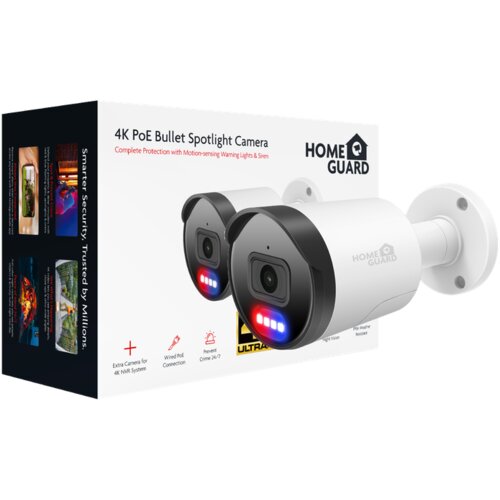  Homeguard 4K POE Bullet Spotlight kamera, svjetlosno/zvučni alarm Cijene