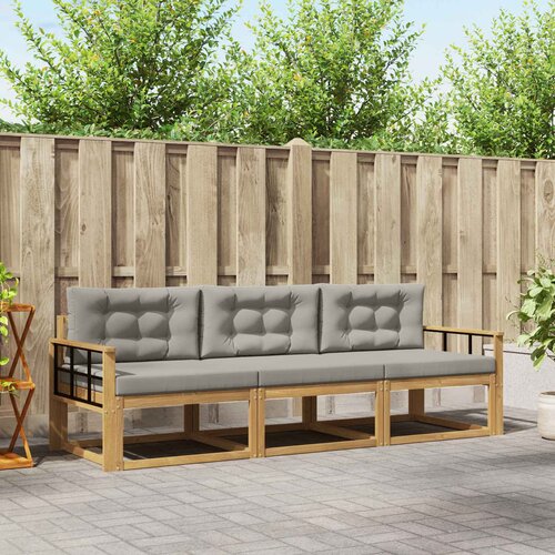  Set vanjskih sofa 3 kom. Bijela i svjetlosiva Poliester Cene