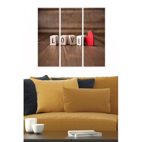 Wallity MDF140894 Multicolor Decorative MDF Painting (3 Pieces) Cene