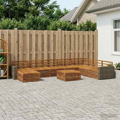  Set vanjskih sofa 9 kom. Prirodna Čvrsto drvo akacije Cijene